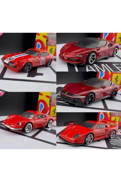HOT WHEELS Ferrari 5'li Kutu 1/64 Model Araba Seti