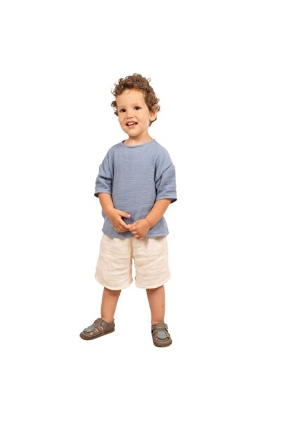Kidizi Set bluza si pantaloni scurti muselina dubla Mason & Ziggy