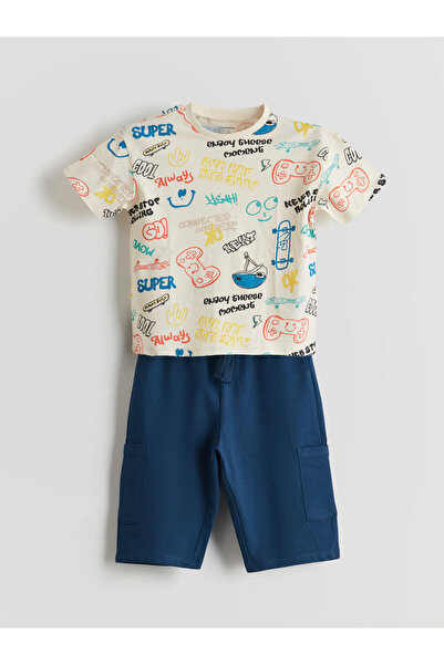 LC Waikiki Printed Boys' T-Shirt and Shorts 2 Pack
