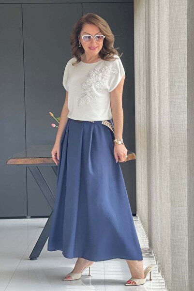MİSLİNA BUTİK Pile Detay Tencel Etek