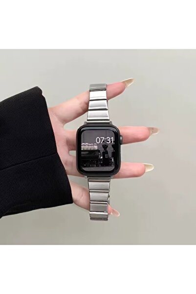 Alstrap Watch 11-10 42mm 9 8 7 41mm 6 5 4 SE 40mm Uyumlu Paslanmaz Çelik Kord...