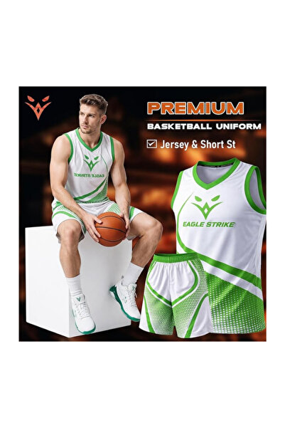 eagle strike Basketball Jersey & Shorts Set – 2-Piece Sleeveless Uniform for Kids & Adults, Breathable Moisture-Wicking Fabric, Youth & Adult Sizes