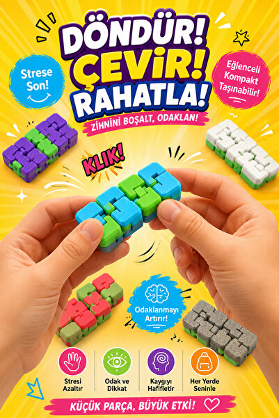 Gargamel Mini Fidget Zincir Oyuncak – Stres Azaltıcı Katlanabilir Zihin Oyuncağı