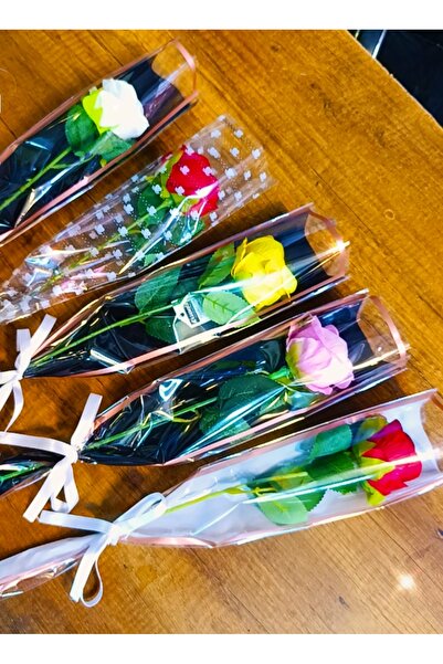 Marka Tekli Yapay Gül Hediyesi | Şeffaf Paketli Dekoratif Sevgili Gülü