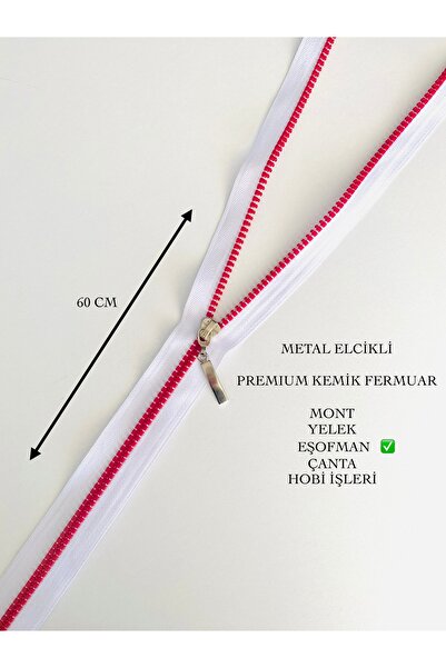 seyranat 1 Adet Beyaz Kırmızı, Kaliteli Metal Elcikli, Dipli, 60 Cm, Mont, Ye...