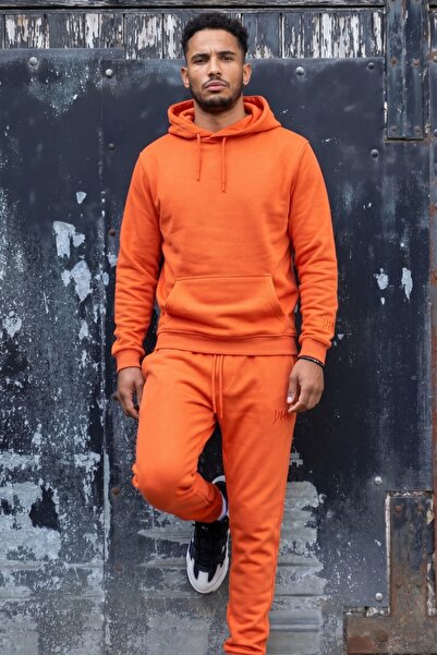 EXCLUSIVE STYLE Cotton tracksuit with Embroidered logo - PRiMal ORANGE