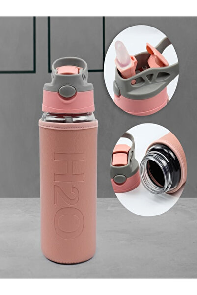 KESKİN SOUND H2O Deri Kılıflı Pipetli 500 ml Cam Matara