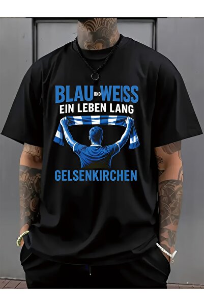 Chic Bloom تي شيرت رجالي مطبوع عليه Gelsenkirchen Fan، تي شيرت صيفي كاجوال بق...