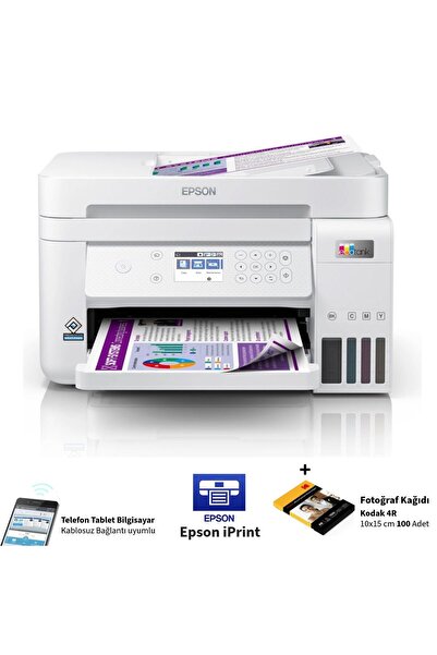 EPSON Çok Fonksiyonlu Renkli Tanklı Wi-Fi Yazıcı Çift Yönlü Baskı Tarama ADF ...