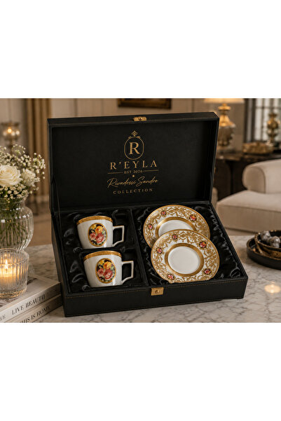 R-EYLA R’EYLA x Rivadossi Sandro Naples Collection 24K Gold Detaylı Türk Kahv...