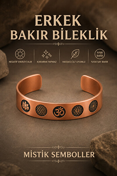 vogutima jewelery&silver by timuçin mavili سوار نحاسي للرجال - موديل ميستيك س...