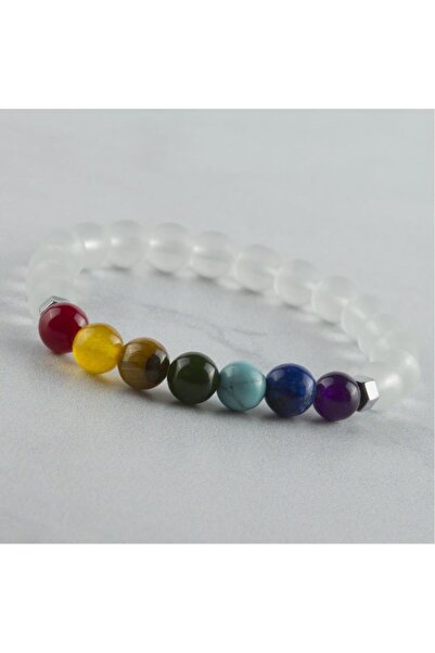 ZERO LAND Ilkeshop 7-Piece Natural Stone (100934) Chakra Bracelet-Transparent