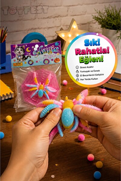 TOYFEST Squshi Spider Squishy Stress Toy Soft Squeezable Colorful Antistress ...