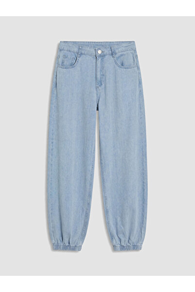 LC Waikiki Nevavm Girl's Jogger Jean Pants with Difference in Color