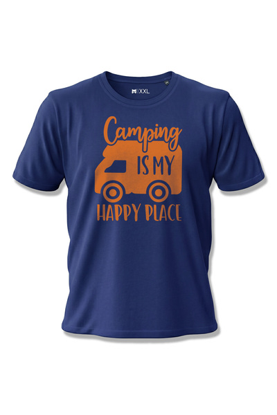 North Whiskers تي شيرت للتخييم مطبوع عليه "camping Is My Happy Place" مصنوع م...