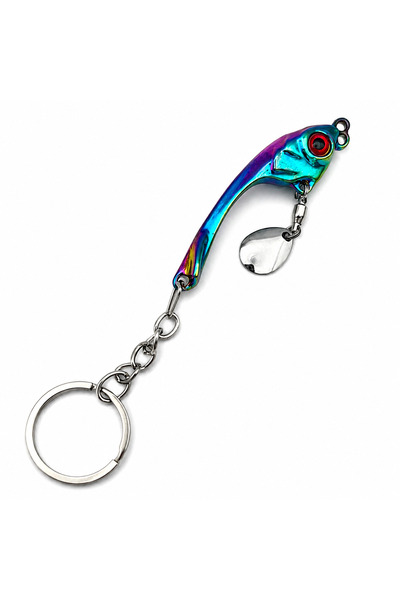 Megsaydin Mini Metal Jig Anahtarlık – Rainbow Spinner Tasarım
