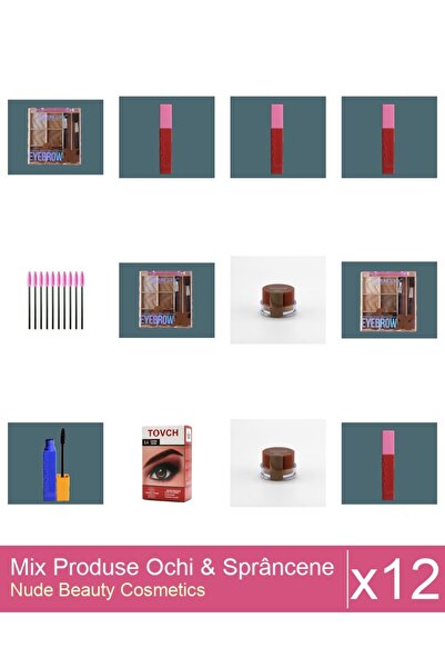 Makeup Set Mix 12 produse Rimel Sprancene: Gel pentru sprancene Ruby Rose -Li...