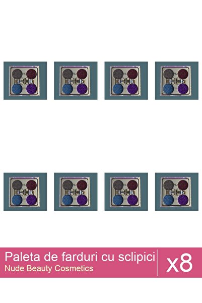 Makeup Set of 8 Glitter Eyeshadow Palette, Scanlon, No. 2