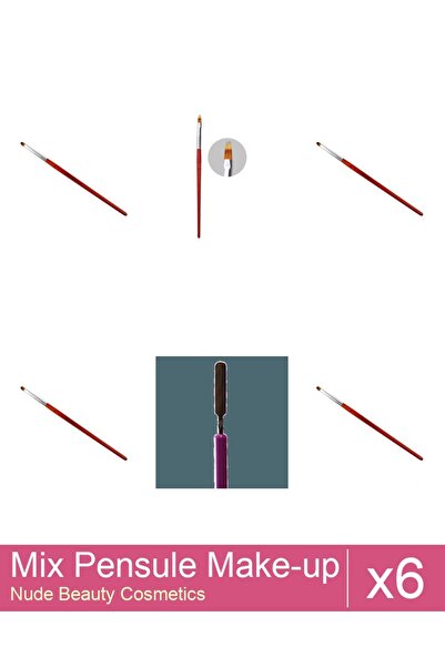 Makeup Set Mix 6 products Makeup Brushes: Cat's Tongue Gel Brush - No.2, Cat'...