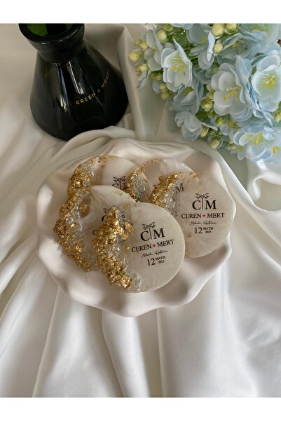 alisa Hediyelik Magnet Gold Taşlı şeffaf etiketli 20 Adet Nişan Söz Nikah Düg...
