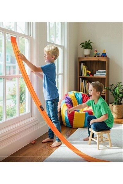YclShop Orange Color Flexible Race Track Toy Car Track Educational Toy Track ...