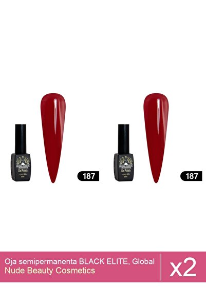 Makeup Set 2x Oja semipermanenta BLACK ELITE, Global Fashion 8 ml,187