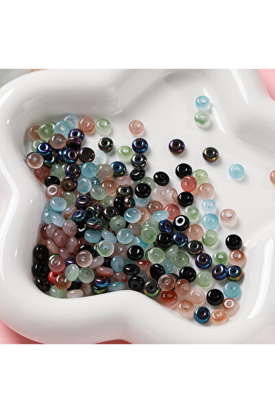 Choice23 100pcs-6mm blue black series 50/100pcs Glass Imitation Jade Beads Fl...