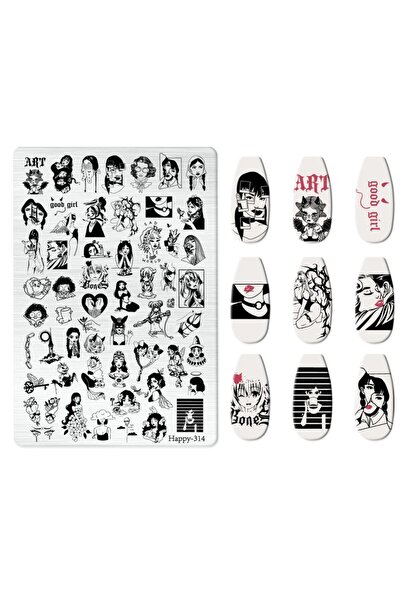 choice2 19 Dark Series: Gothic Style Matte Steel Nail Art Stamping Plate Punk...