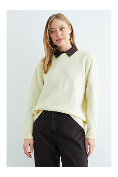 LC Waikiki Nevavm Basic Oval Collar Loose Knit Sweater