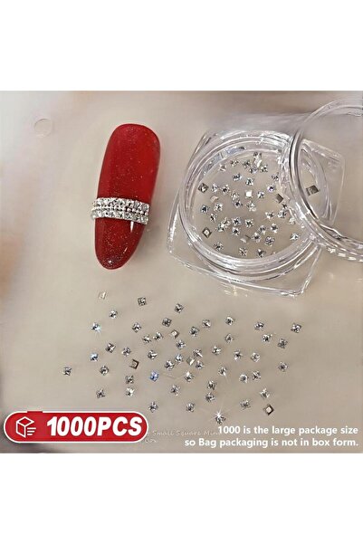 Choice9 زركون مربع صغير أبيض اللون لتزيين الأظافر، 1000 قطعة، 50/200/1000 قطع...
