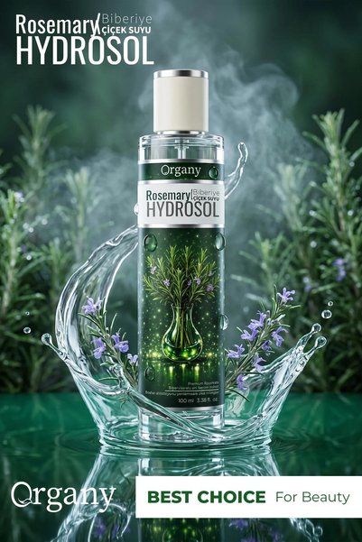 Organy Rosemary Water Hydrosol Anti-Hair Loss 100% Natural Hair Strengthening and Care Tonic Rosemary Hydrosol 100 ml