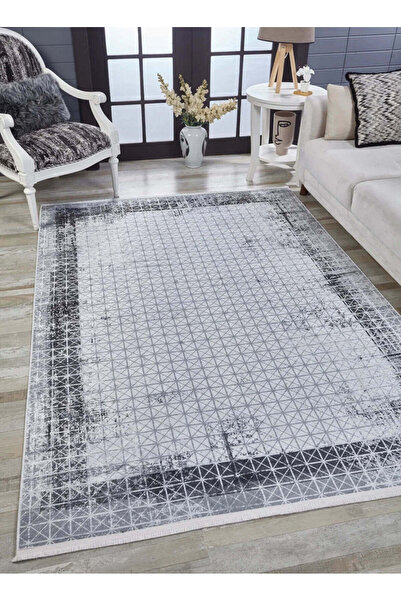 halinet Halı.Net White Modern Washable Non-Slip Living Room Carpet Haln-Hln1872