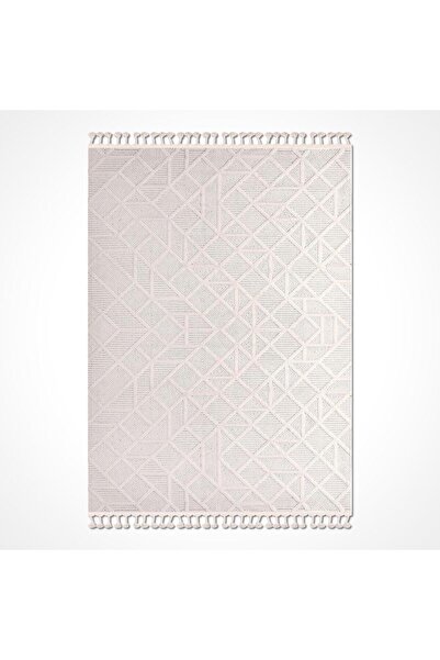 halinet Halı.Net Cream Modern Washable Non-Slip Living Room Carpet Cr-Liza-18503