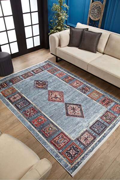 halinet Halı.Net Anthracite Modern Washable Non-Slip Living Room Carpet Haln-...