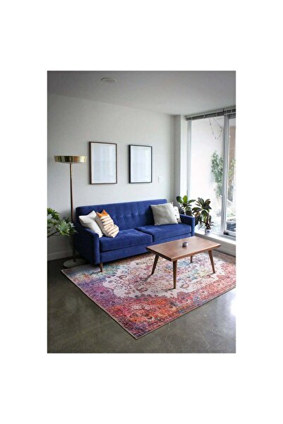 halinet Halı.Net White Ethnic Bohemian Washable Non-Slip Living Room Carpet A...