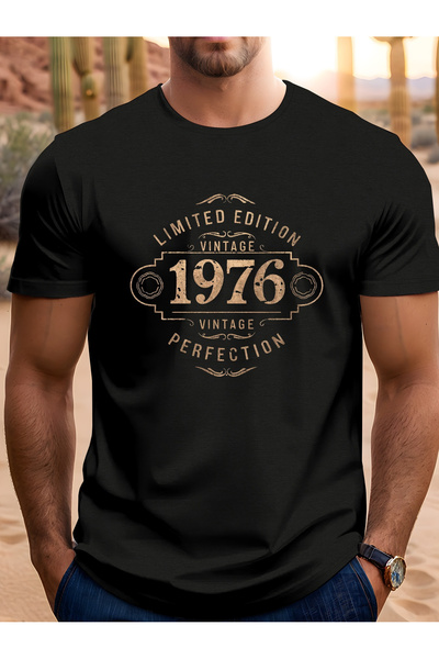 yiou trendy clothing تي شيرت رجالي بتصميم ريترو 1976 إصدار محدود