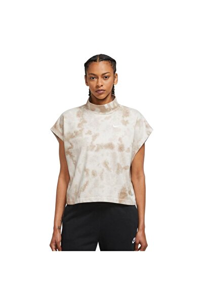 Nike Tricou sport de damă, spălat, cu mânecă scurtă, M