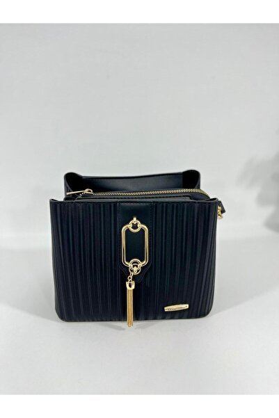 ELOVE 1438 Gold Detailed 3-Compartment Shoulder and Crossbody Bag