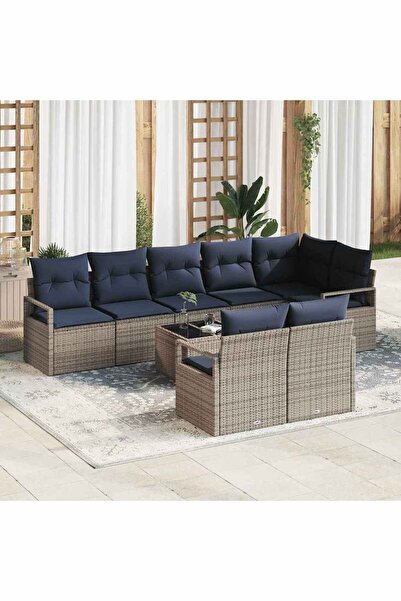vidaxl Set de canapea 9 pcs Gri poliratan