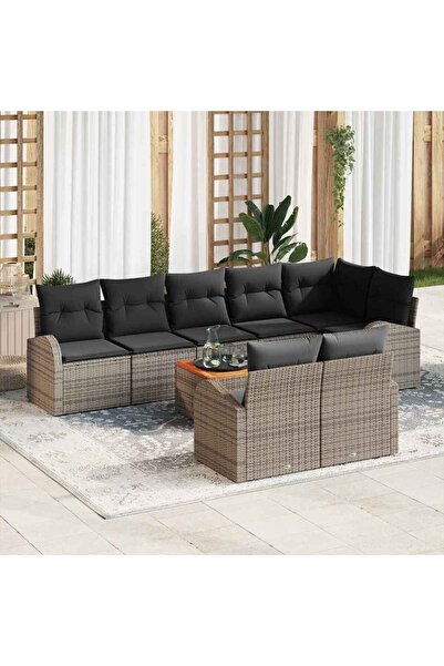 vidaxl Set de canapele pentru gradina 9 pcs Gri poliratan