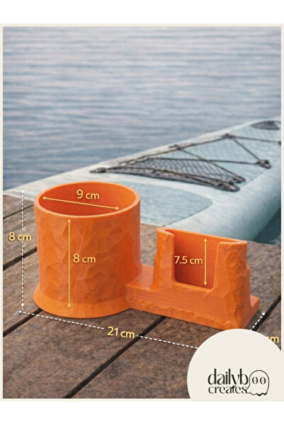 Dailyboo Creates SUP Board Telefon Termos Tutucu Paddle Board Kano Aksesuar 3D Baskı Lastik Bağlantılı-Turuncu