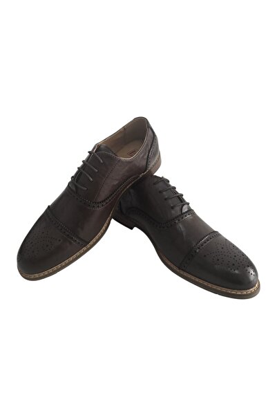ventiduee Pantofi Oxford Brogue pentru Bărbați din Piele Naturală