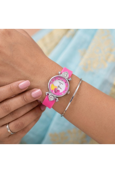 ILAN Girl's Gift Set 3Pcs Softly Pink Fashion Watch & Bracelet & Silver Ring ...