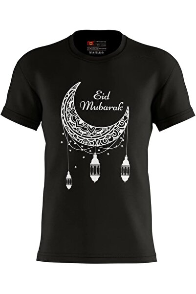 not Unisex Printed Design T-Shirt (Eid Mubarak)| Round Neck - Regular Fit T-shirt