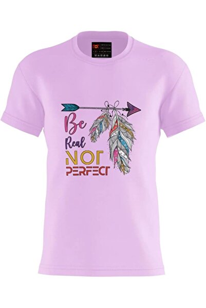 not تي شيرت نسائي بتصميم مطبوع (Be Real Perfect) |   تي شيرت برقبة مستديرة - ...