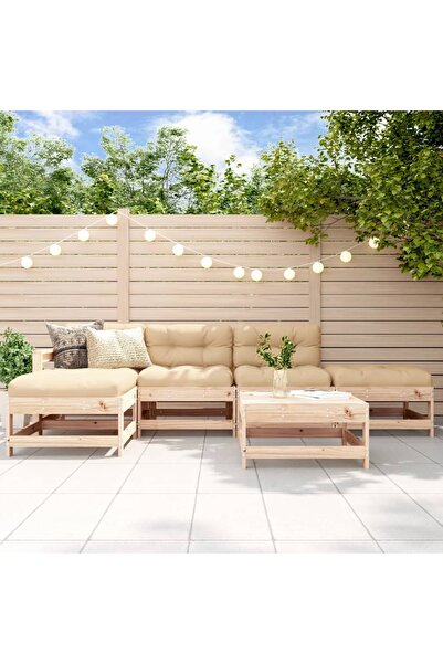 vidaxl Garden relaxation furniture set, 6 pieces, solid pine wood