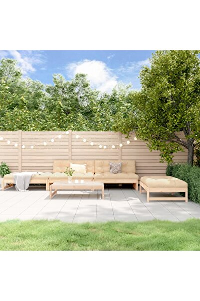 vidaxl Set mobilier relaxare de gradina 5 piese lemn masiv de pin