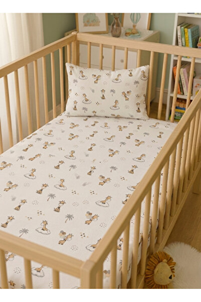 ngn collection Set of 2 100% Cotton Elastic Baby Sheets + Pillowcase Set Popl...