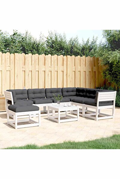 vidaxl Set mobilier de gradina cu perne, 7 piese, lemn masiv de pin