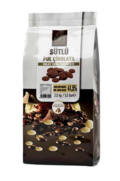 BARLO CHOCOLATE PREMİUM Barlo Premium Sütlü Pul Çikolata %39.5 2.5 KG
